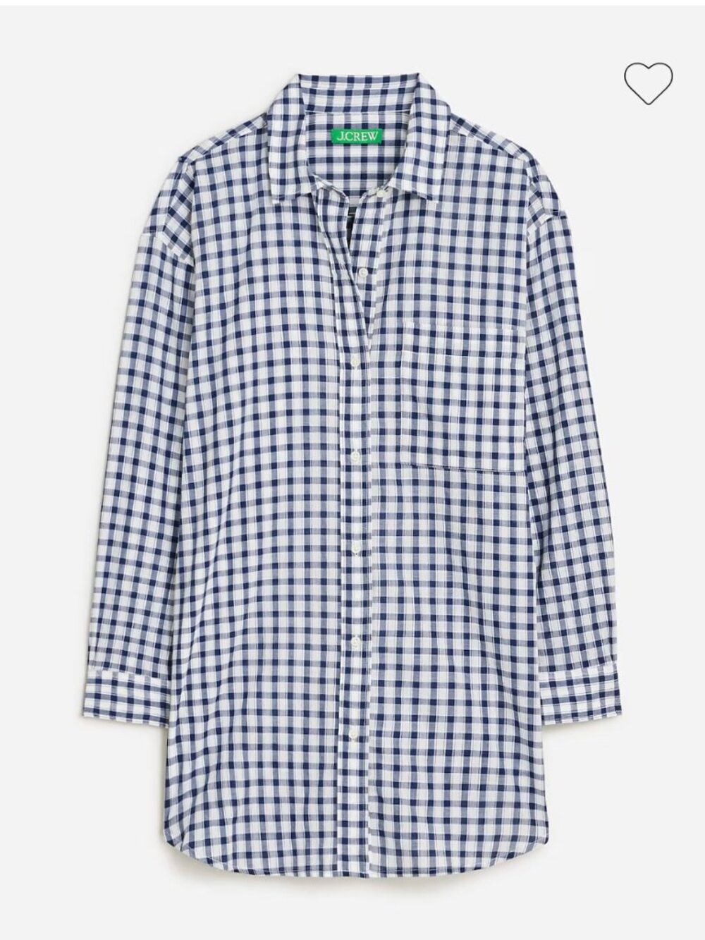 J. Crew Cotton Voile Beach Shirt Navy Gingham Size Small
